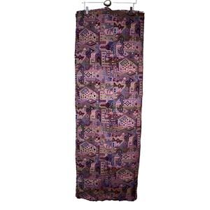 Handwoven Tapestry Tribal Abstract Geometic Pink Purple Woven Textile